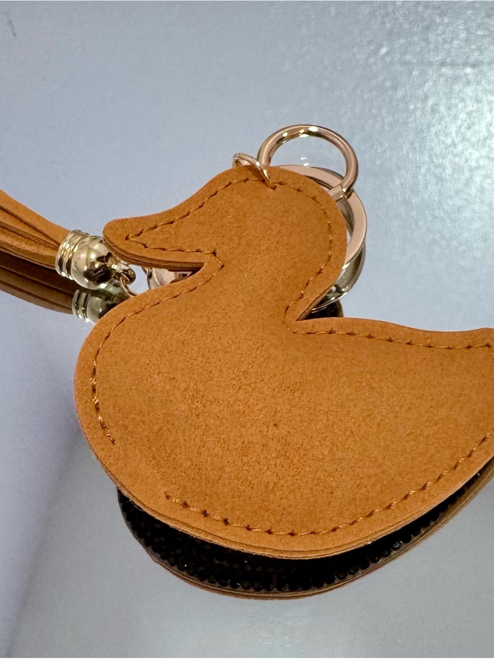 New Crystal Duck Keychain/ Bag  Charm in Brown and Green - Picture 5 of 6